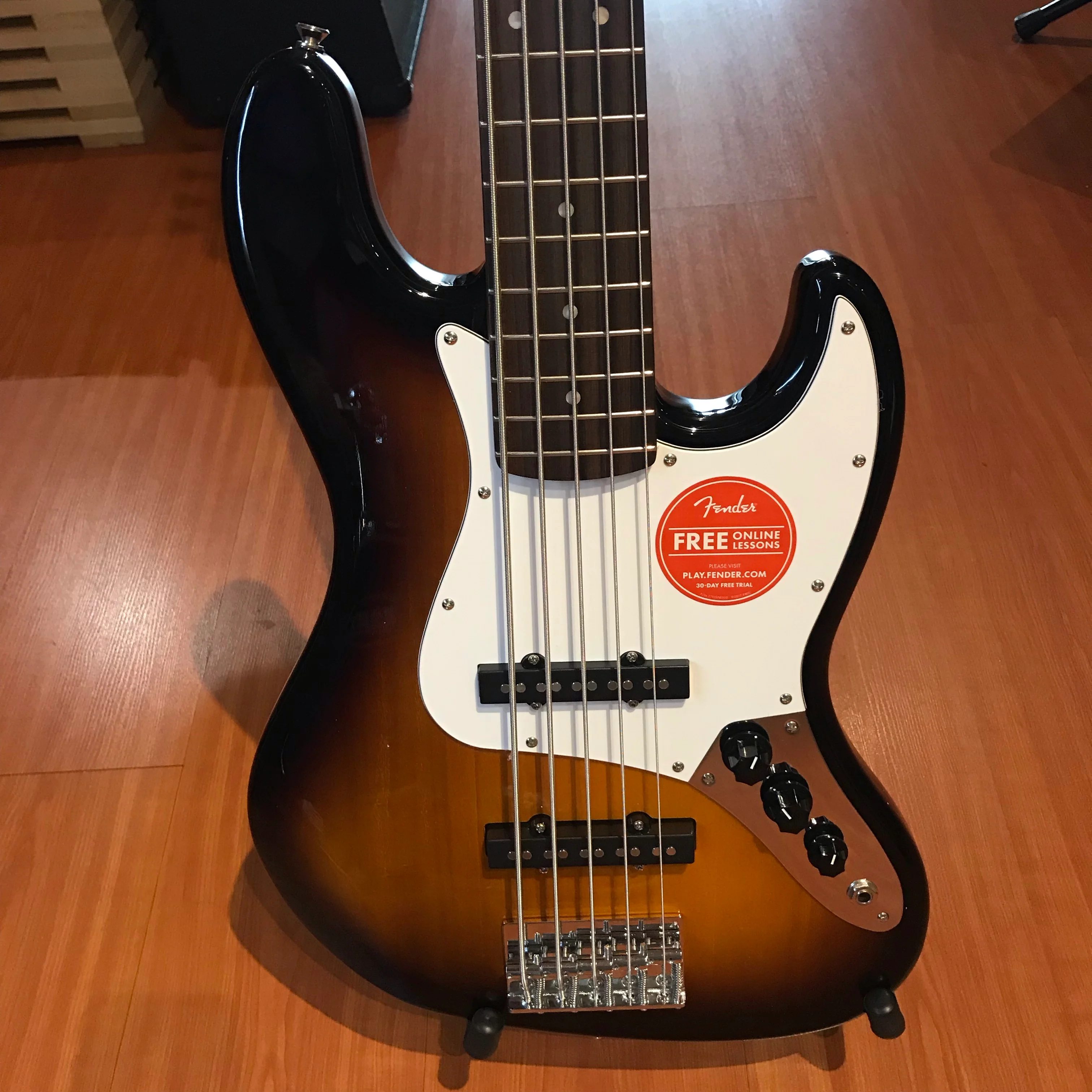 Fender Squier Affinity V Brown Sunburst 5 String Jazz Bass Guitar - Image 6
