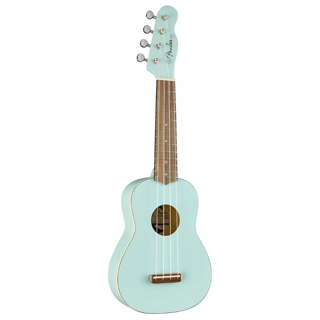 Fender Venice Soprano Ukulele, Walnut FB, Daphne Blue - Image 2