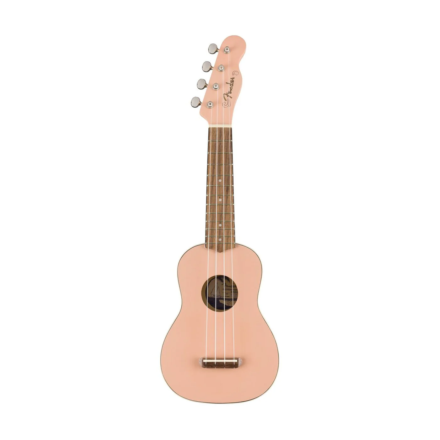 Fender Venice Soprano Ukulele, Walnut FB, Shell Pink - Image 3