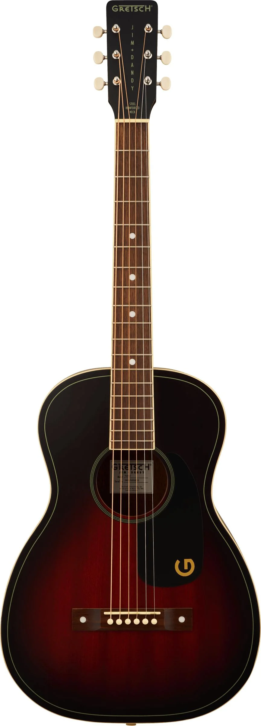 [PREORDER] Gretsch Jim Dandy Parlor Acoustic Guitar, Deep Cherry Burst - Image 2