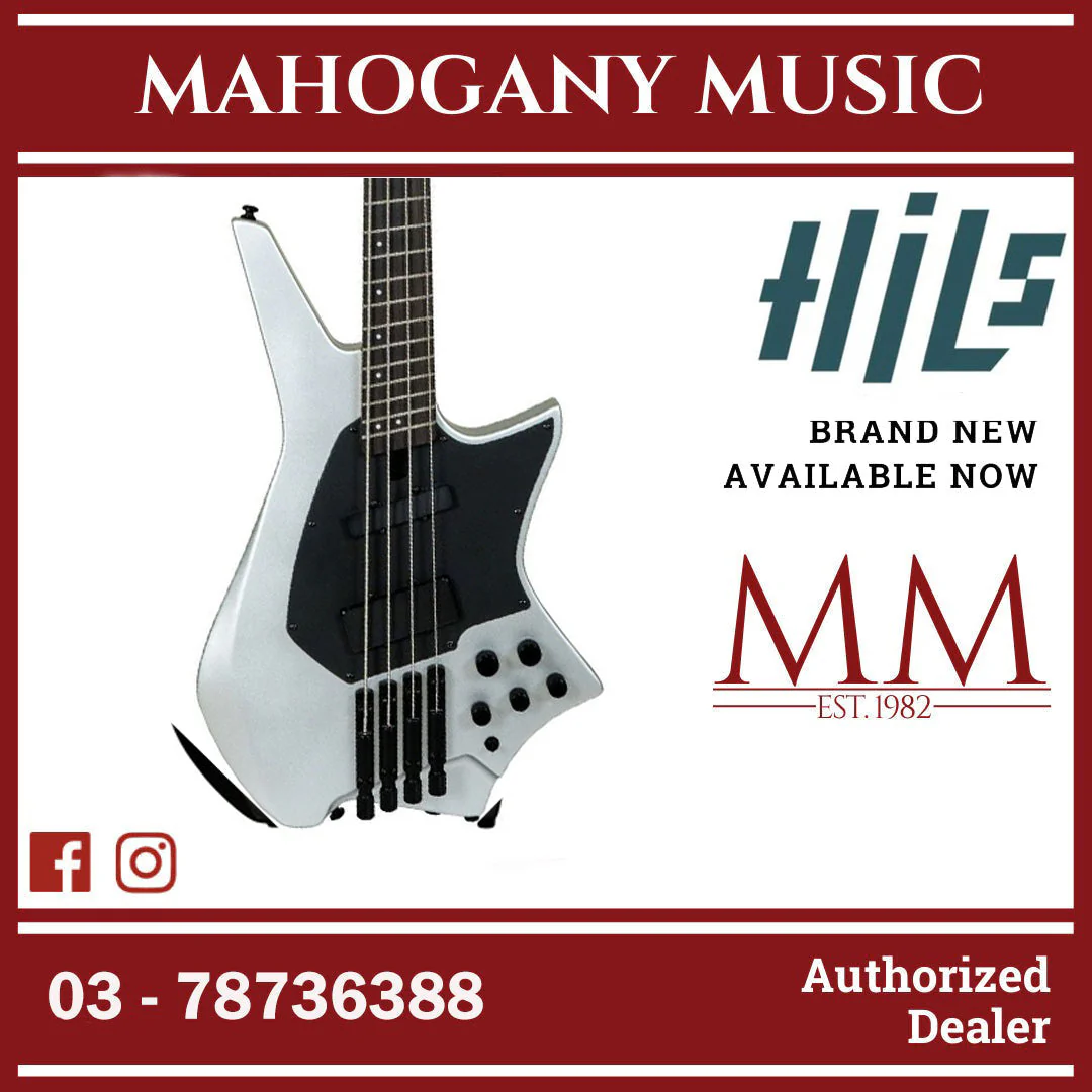 HILS NEXT HZB4 Multiscale 4 String Headless Bass - Satin Silver