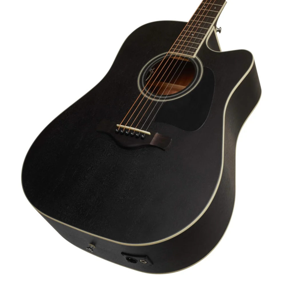 Ibanez AW84CE-WK Artwood Series Acoustic Electric Guitar, Weathered Black Open Pore - Image 4