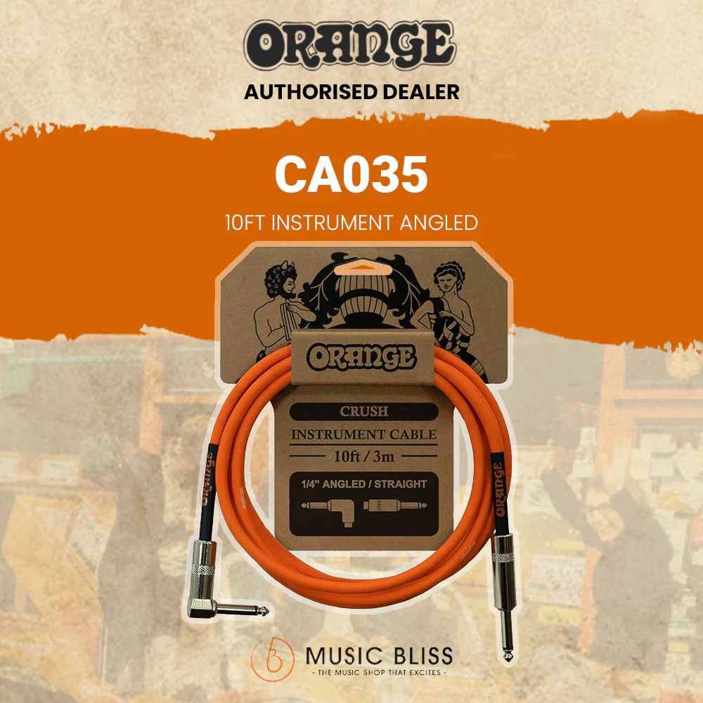 Orange Crush 10ft Instrument Cable Angled to Straight - Image 3