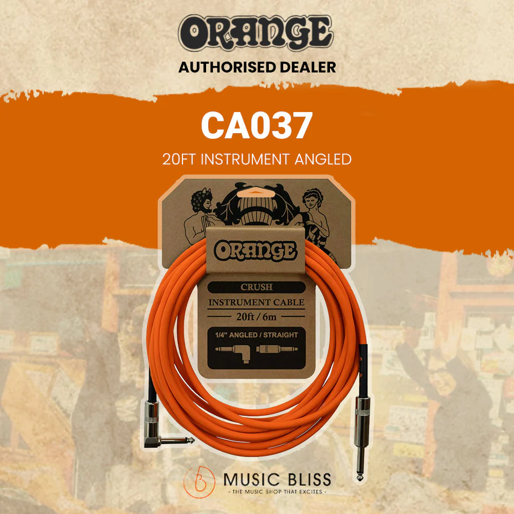 Orange Crush 20ft Instrument Cable Angled to Straight - Image 3