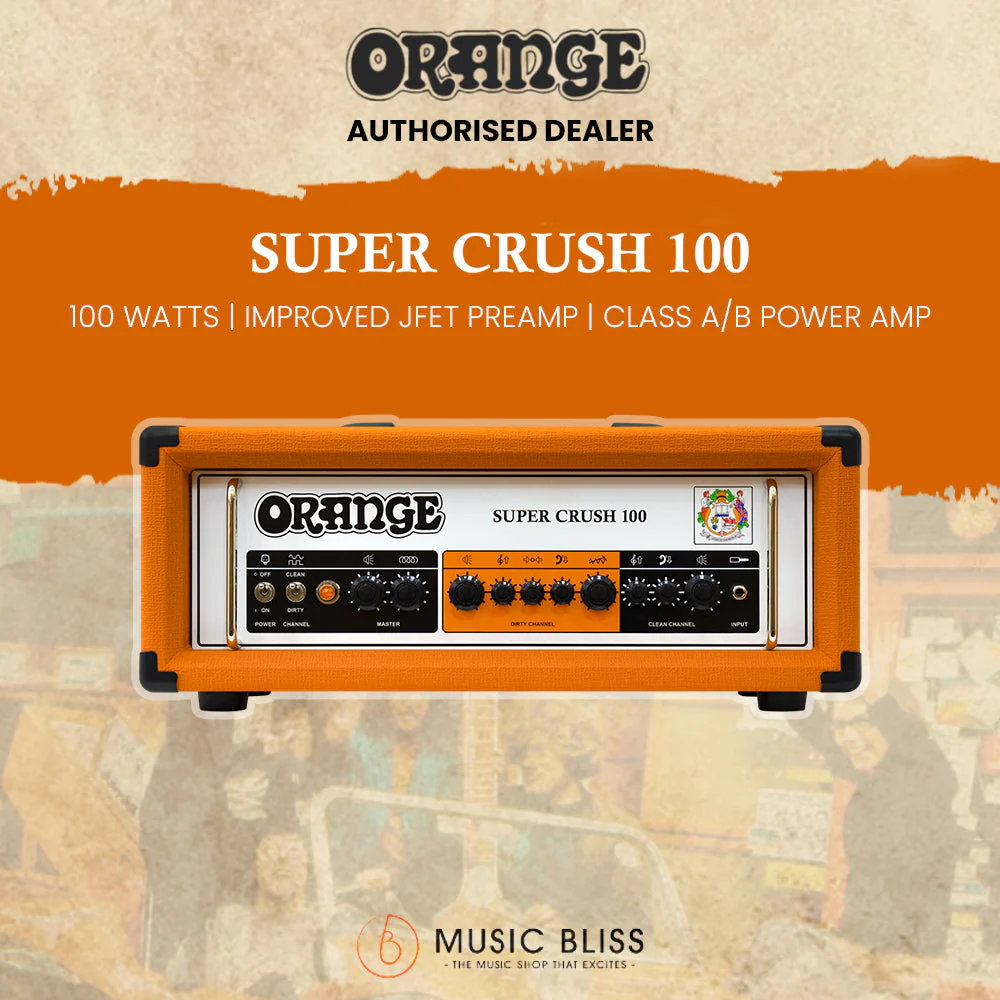 Orange Super Crush 100 - 100-watt Solid-state Head - Orange - Image 3