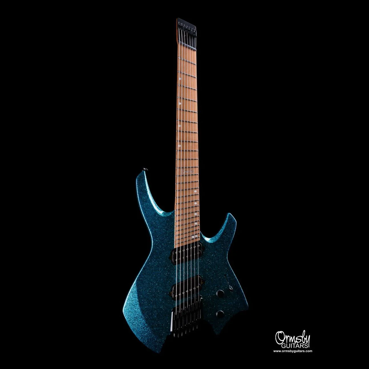 Ormsby Goliath GTR Blue Sparkle 7 string guitar - Image 2