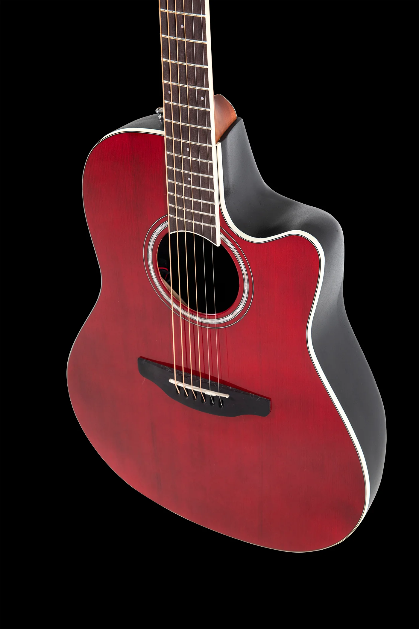 Ovation CS24-RR-G E-Acoustic Guitar Celebrity CS Standard Mid Cutaway Ruby Red - Image 7