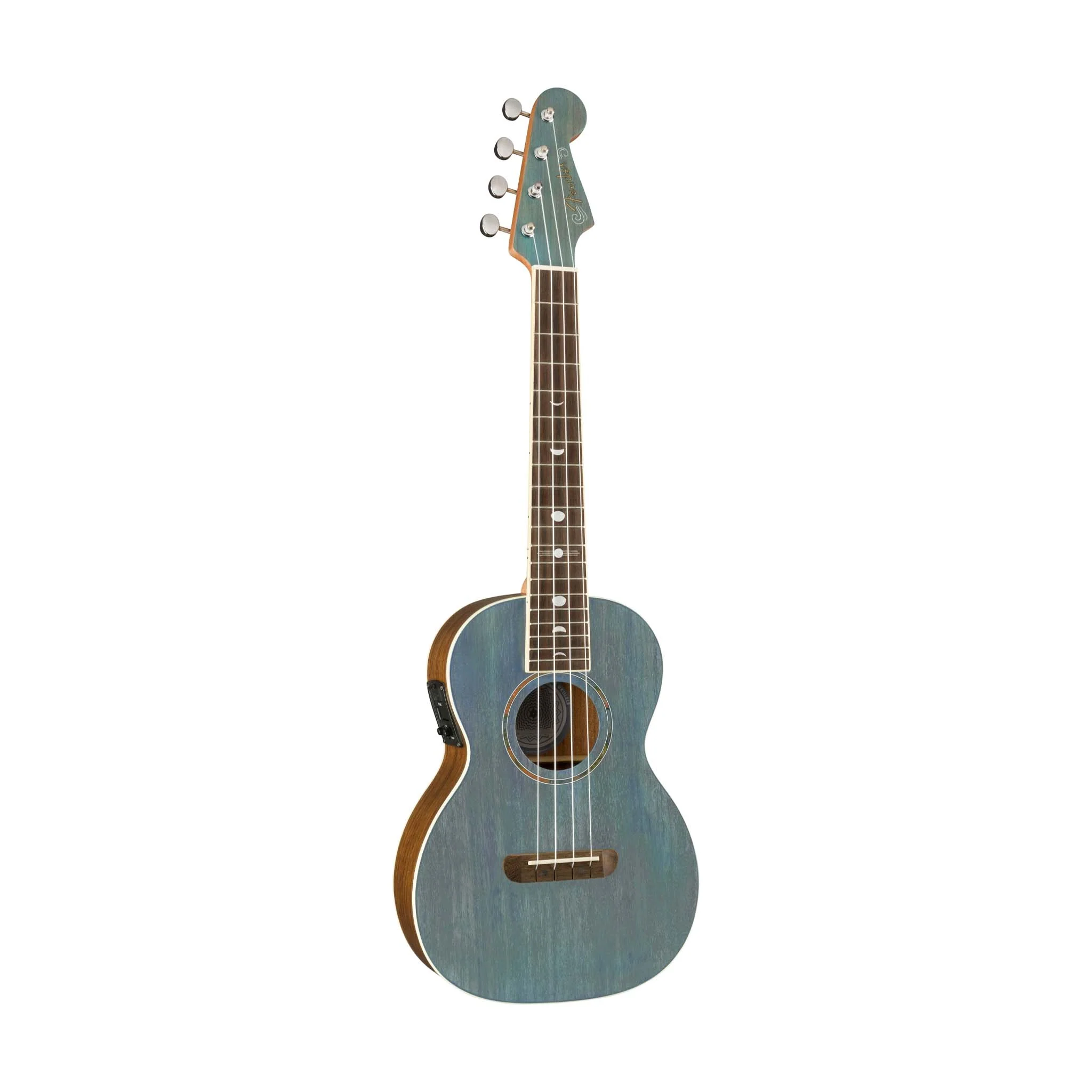 [PREORDER] Fender Dhani Harrison Ukulele, Walnut FB, Turquoise - Image 3