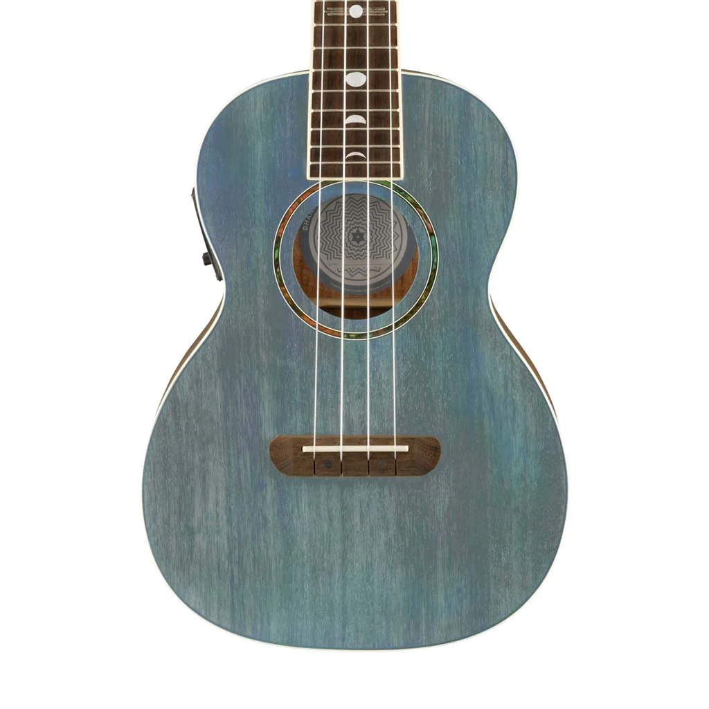 [PREORDER] Fender Dhani Harrison Ukulele, Walnut FB, Turquoise - Image 4