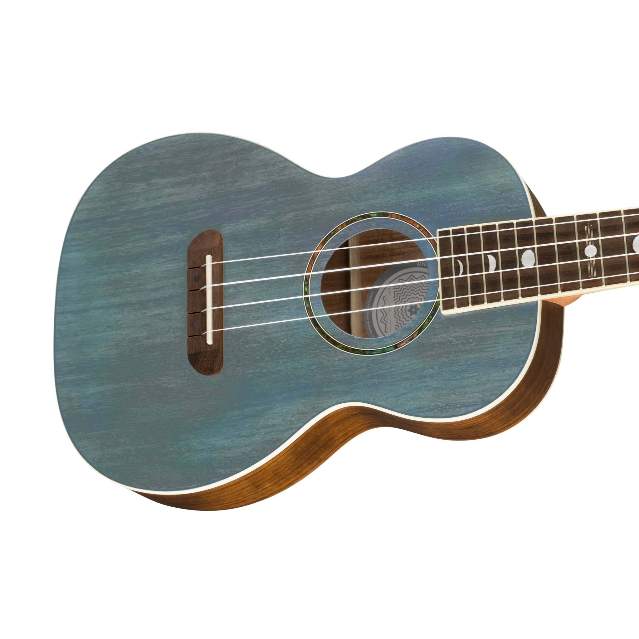 [PREORDER] Fender Dhani Harrison Ukulele, Walnut FB, Turquoise - Image 6