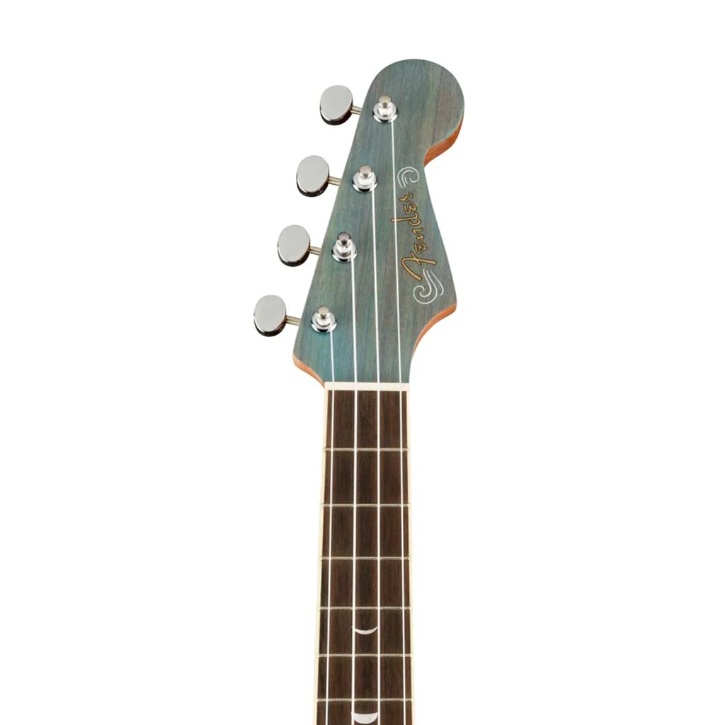 [PREORDER] Fender Dhani Harrison Ukulele, Walnut FB, Turquoise - Image 7