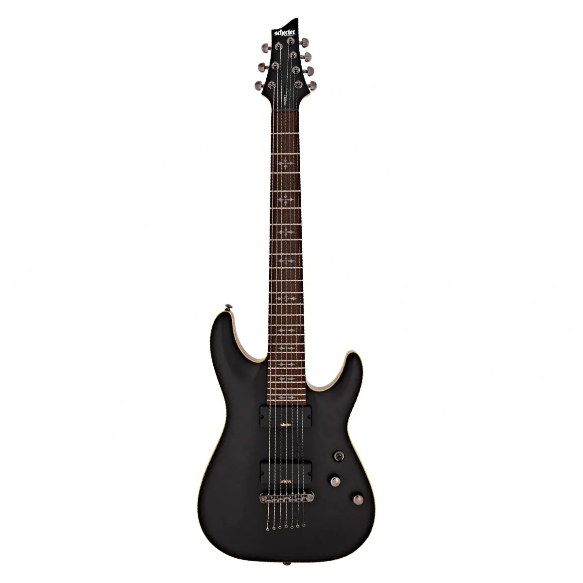 Schecter Demon-7 Electric Guitar - Aged Black Satin - Image 2