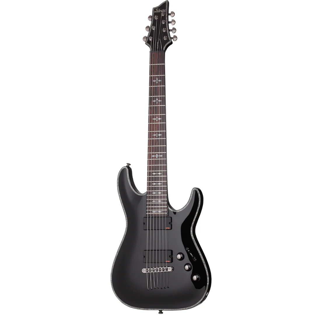 Schecter HELLRAISER C-7 BLK Gloss Black Electric Guitar - Image 2