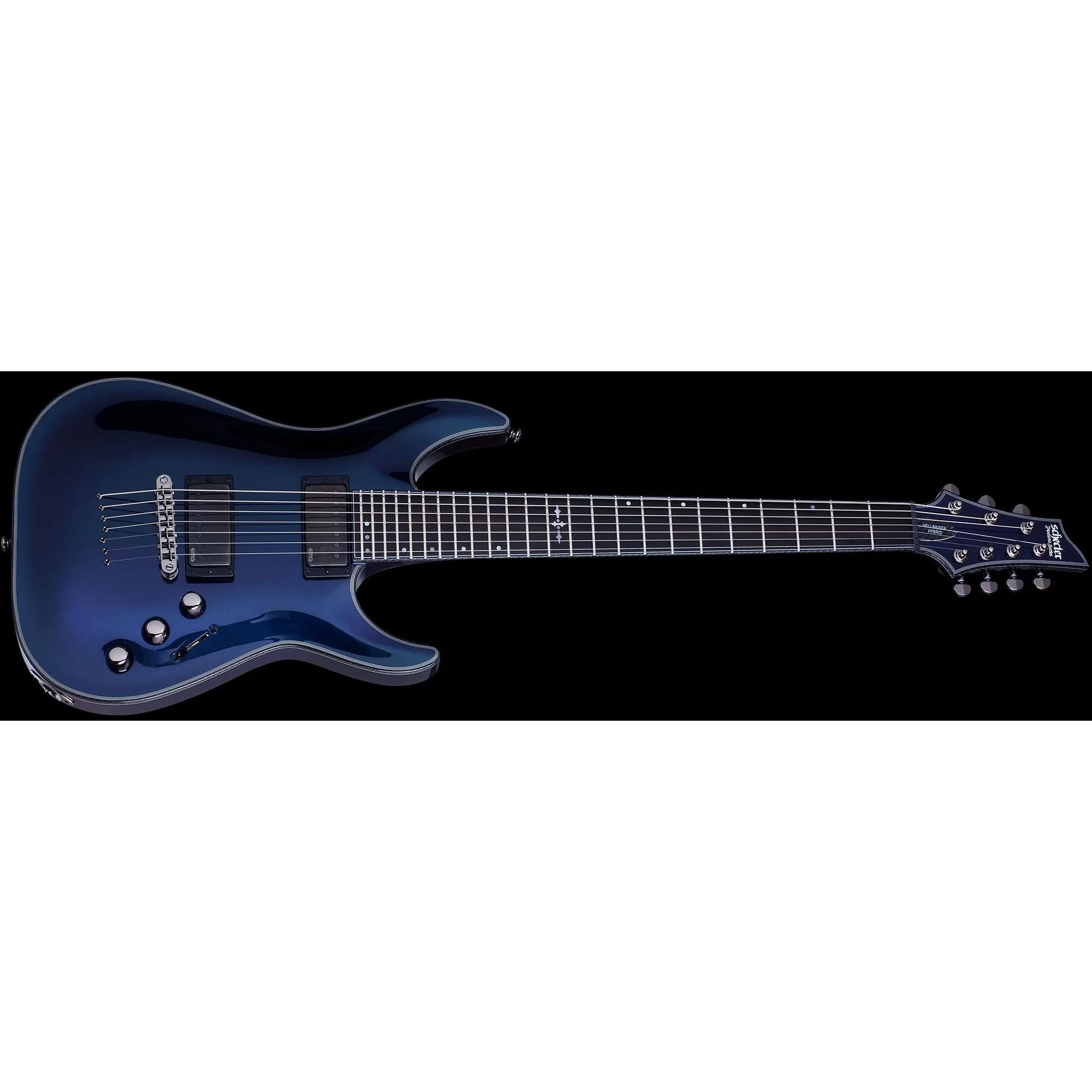 Schecter Hellraiser Hybrid C-7 Electric Guitar - Trans Black Burst - Image 10