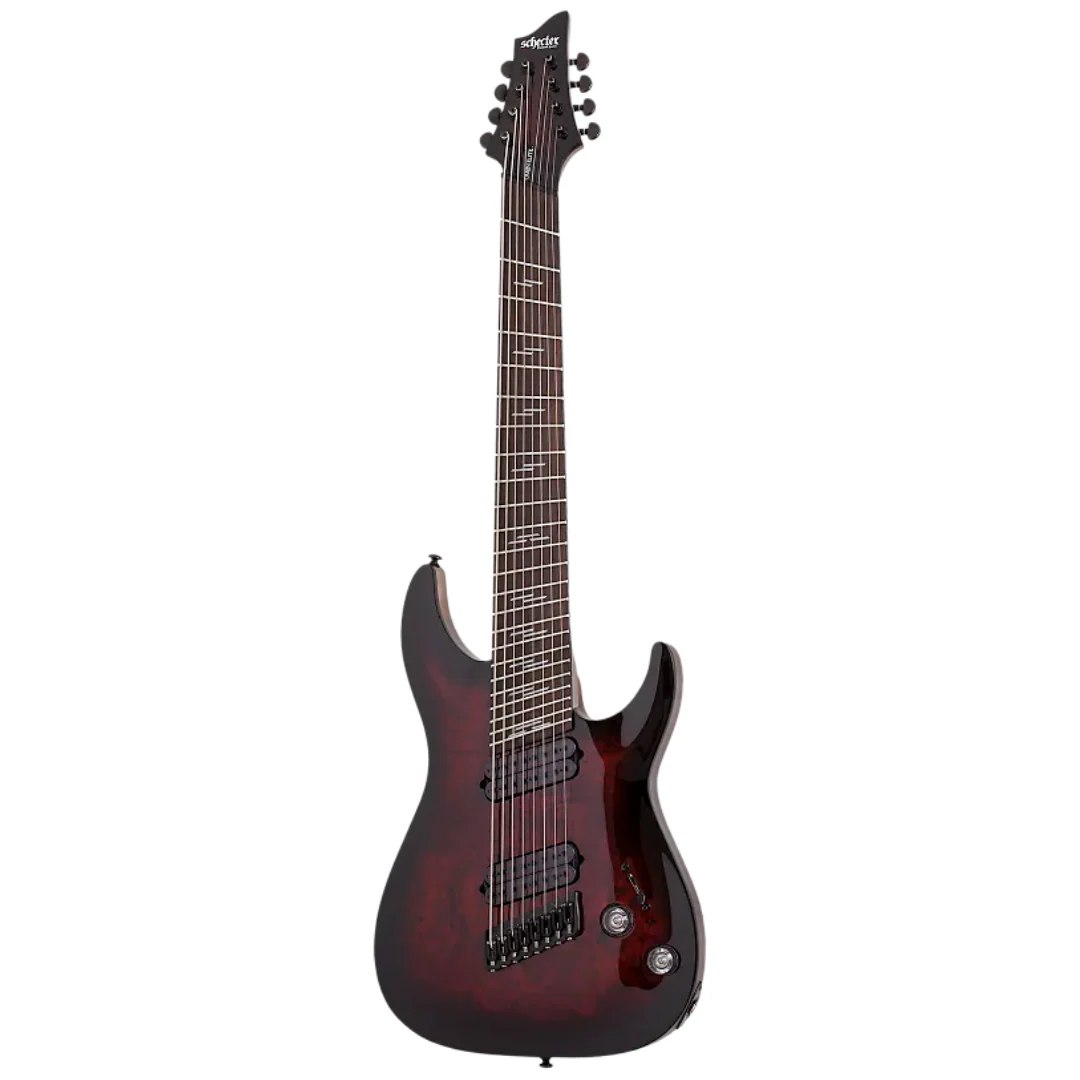 Schecter Omen Elite-8 Multiscale 8-string Electric Guitar - Black Cherry Burst - Image 2