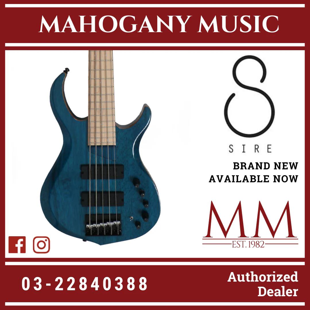 Sire Marcus Miller M2 5 Strings Trans Blue Bass Guitar (2nd Generation)