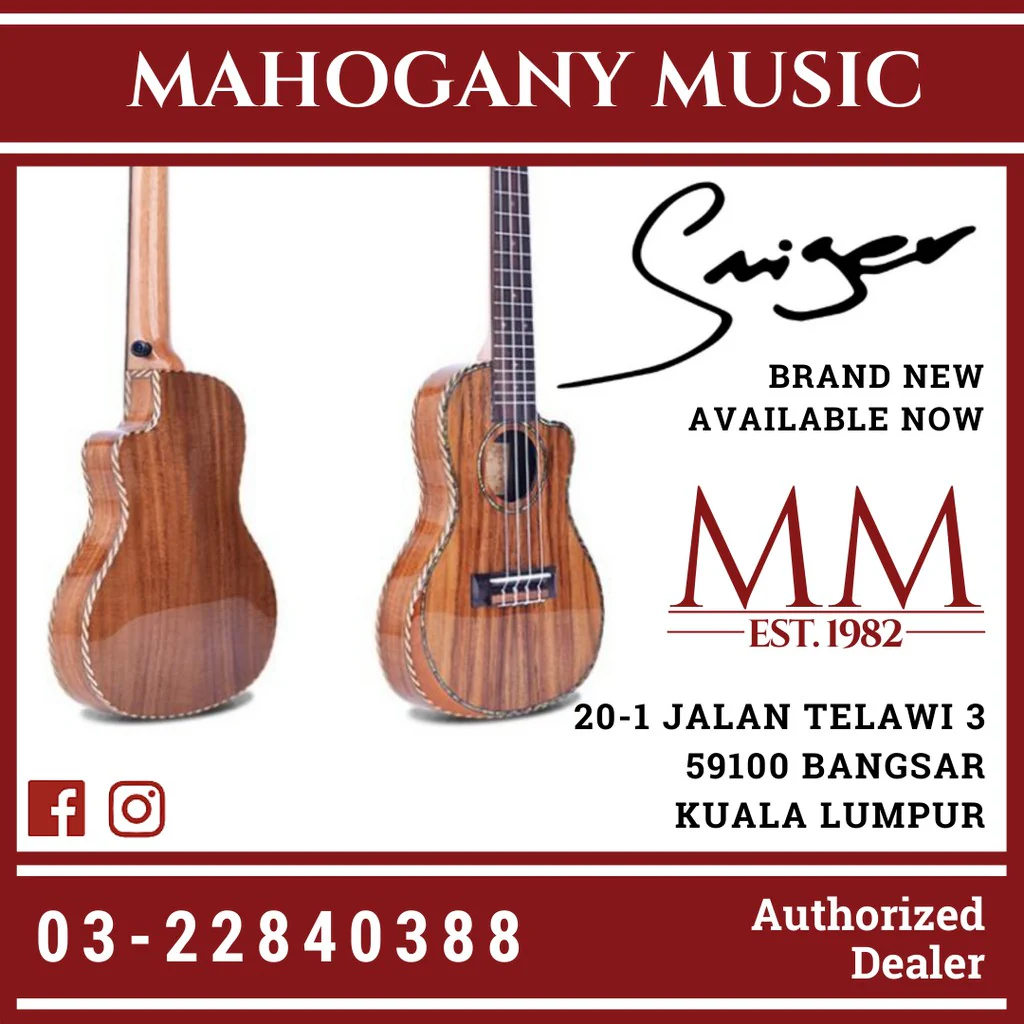 Smiger ARS-11 Thinline Natural Gloss Finish Ukulele