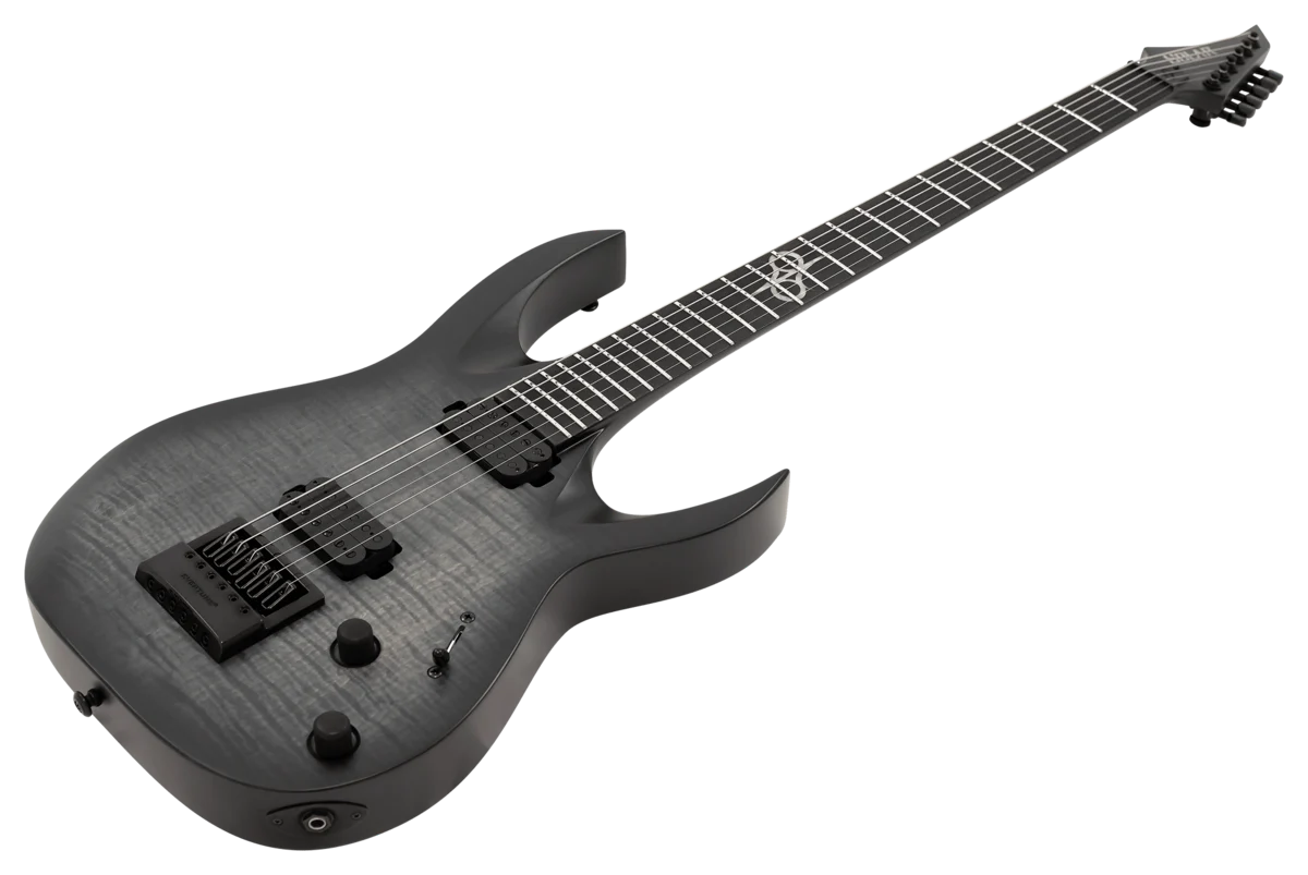 Solar A1.6FBB-29 Baritone Flame Black Burst Matte Electric Guitar - Image 3