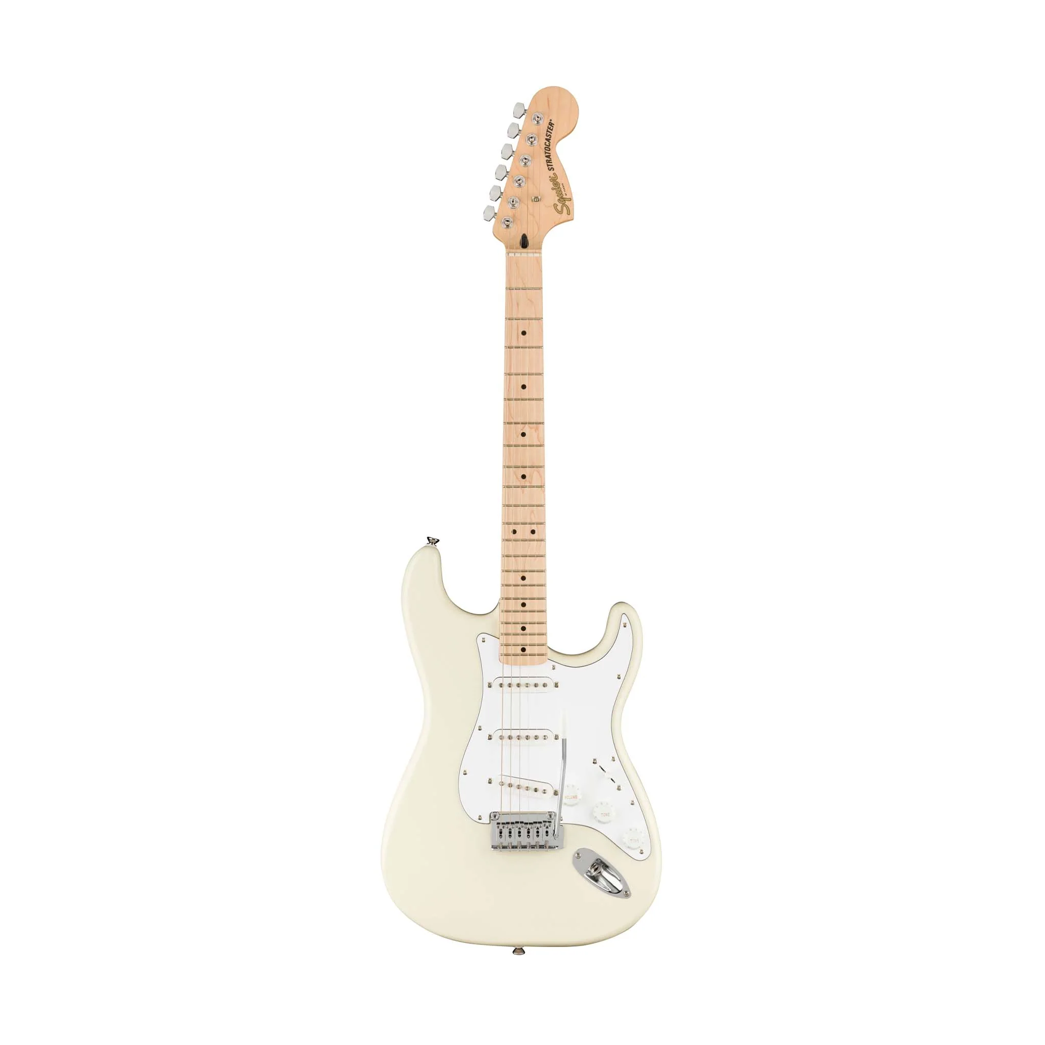 Squier Affinity Series Stratocaster Electric Guitar, Maple FB, Olympic White - Image 2