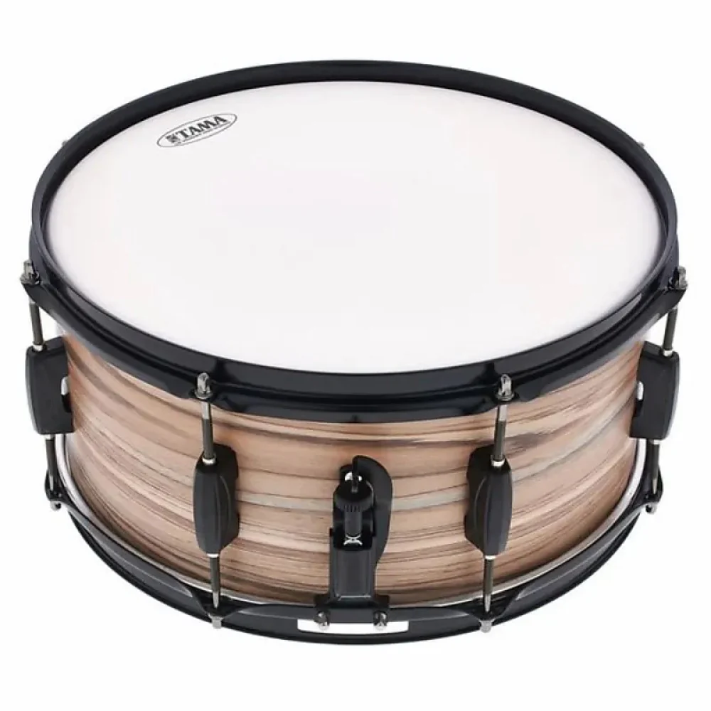 TAMA WP1465BK-NZW Woodworks 14X6.5in Snare Drum, Nat Zebrawood Wrap - Image 4