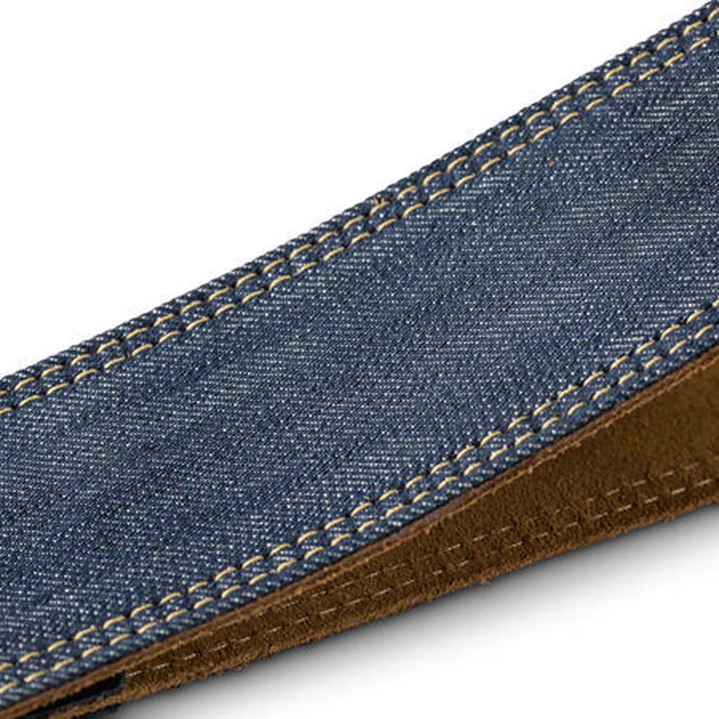 Taylor Blue Denim 2" Guitar Strap, Gold Logo - Image 6