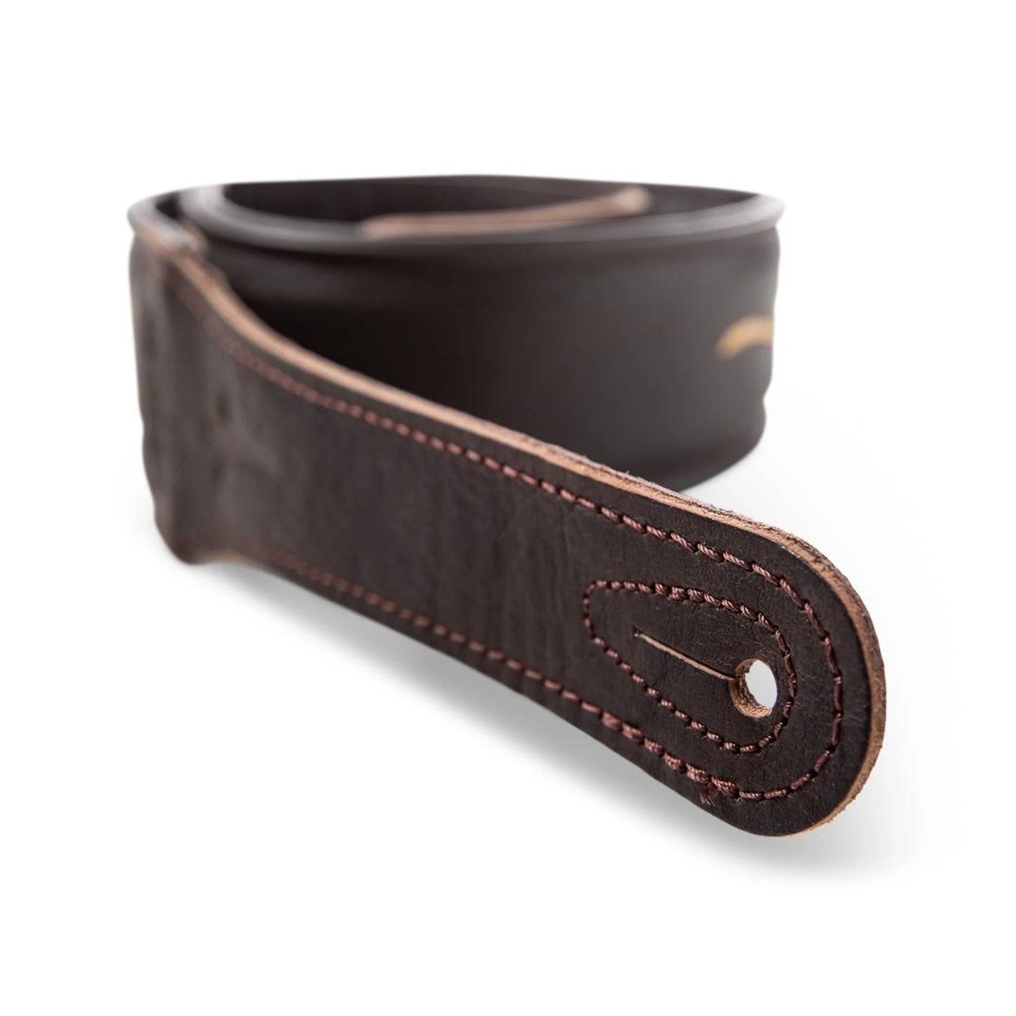 Taylor Spring Vine Embroidered Leather Guitar Strap, Chocolate Brown - Image 3